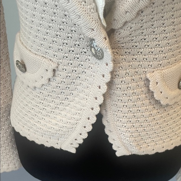 Pale pink sweater blazer fitted - Picture 5 of 5